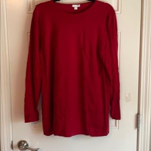Lightweight red cotton sweater